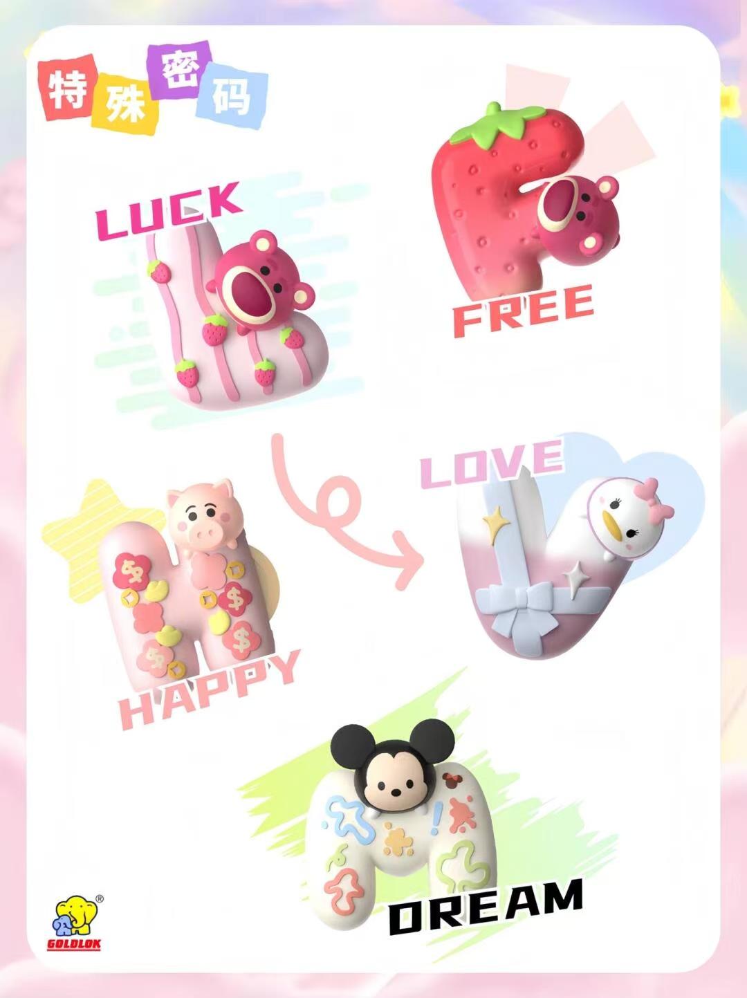 Disney LOVE Lucky Magnetic Letter Fridge Magnet Blind Box