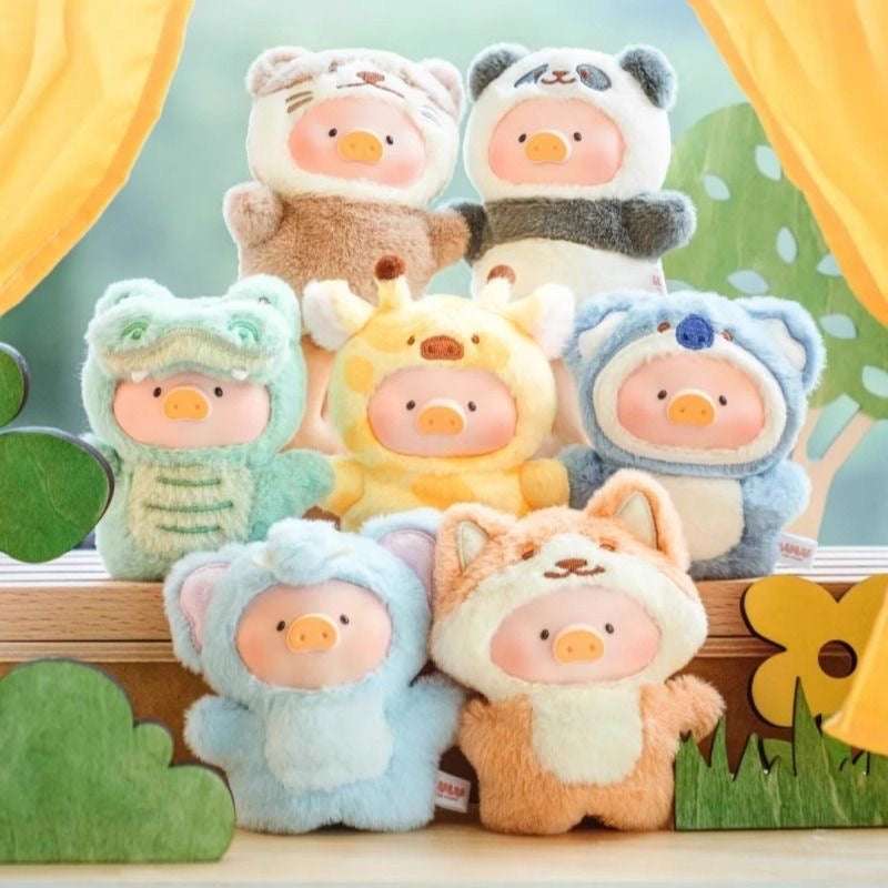 LuLu The Piggy Animal Party-Puppet Show PVC Face Plush Keychain Blind Box