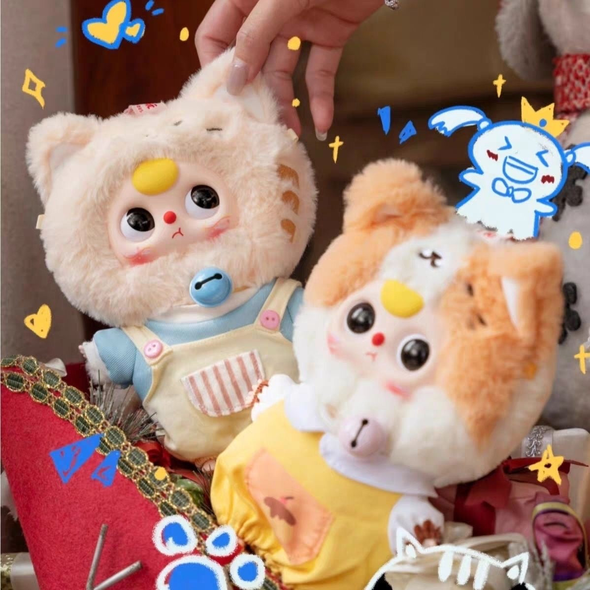 Baby Three Cat Wardrobe Plush Blind Box