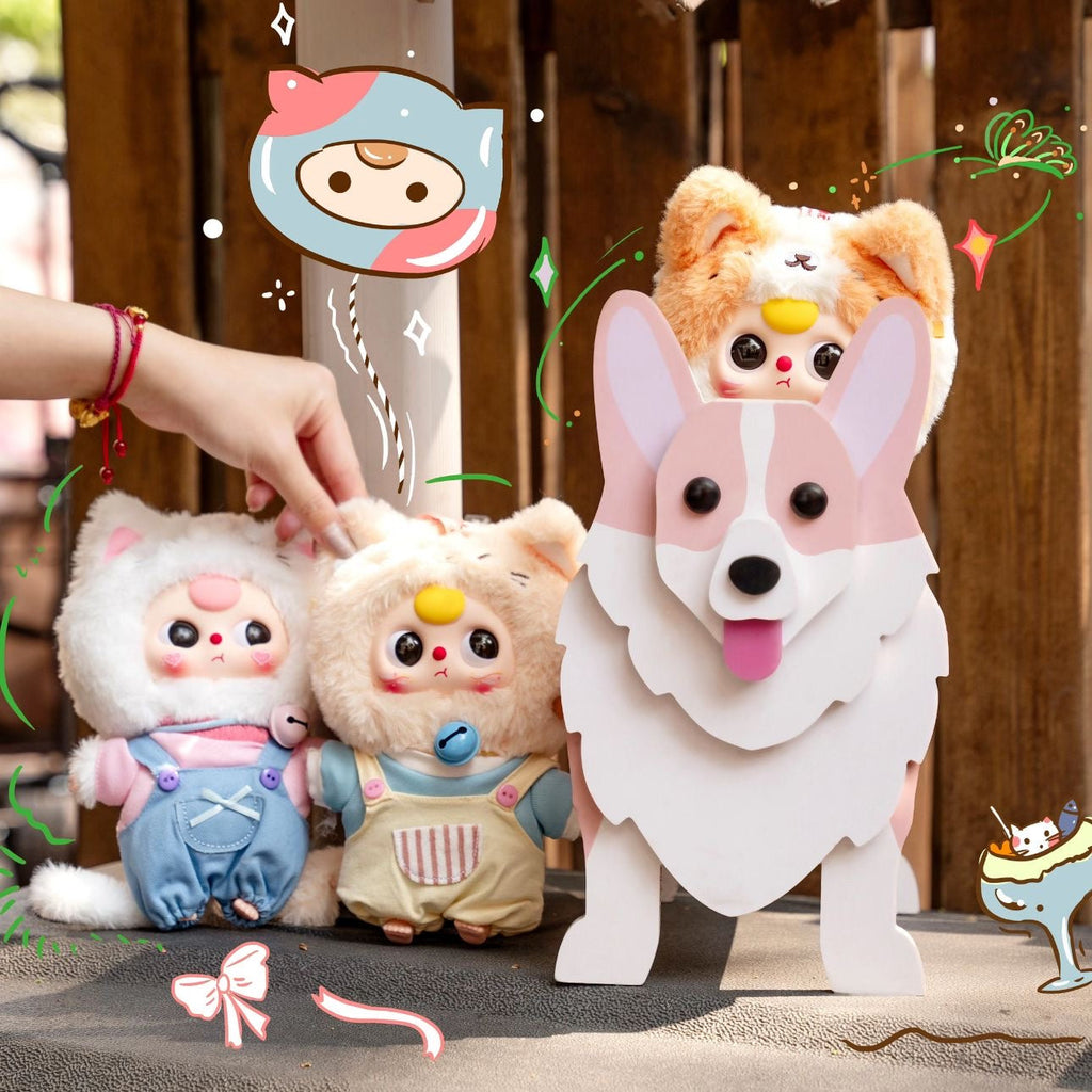 Baby Three Cat Wardrobe Plush Blind Box